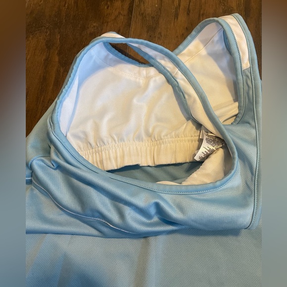 Adidas Olympic edition tank with built in sport bra size medium baby blue&white - Picture 5 of 5